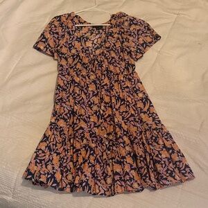 J. Crew Floral Swim Coverup - Blue, orange and Pink